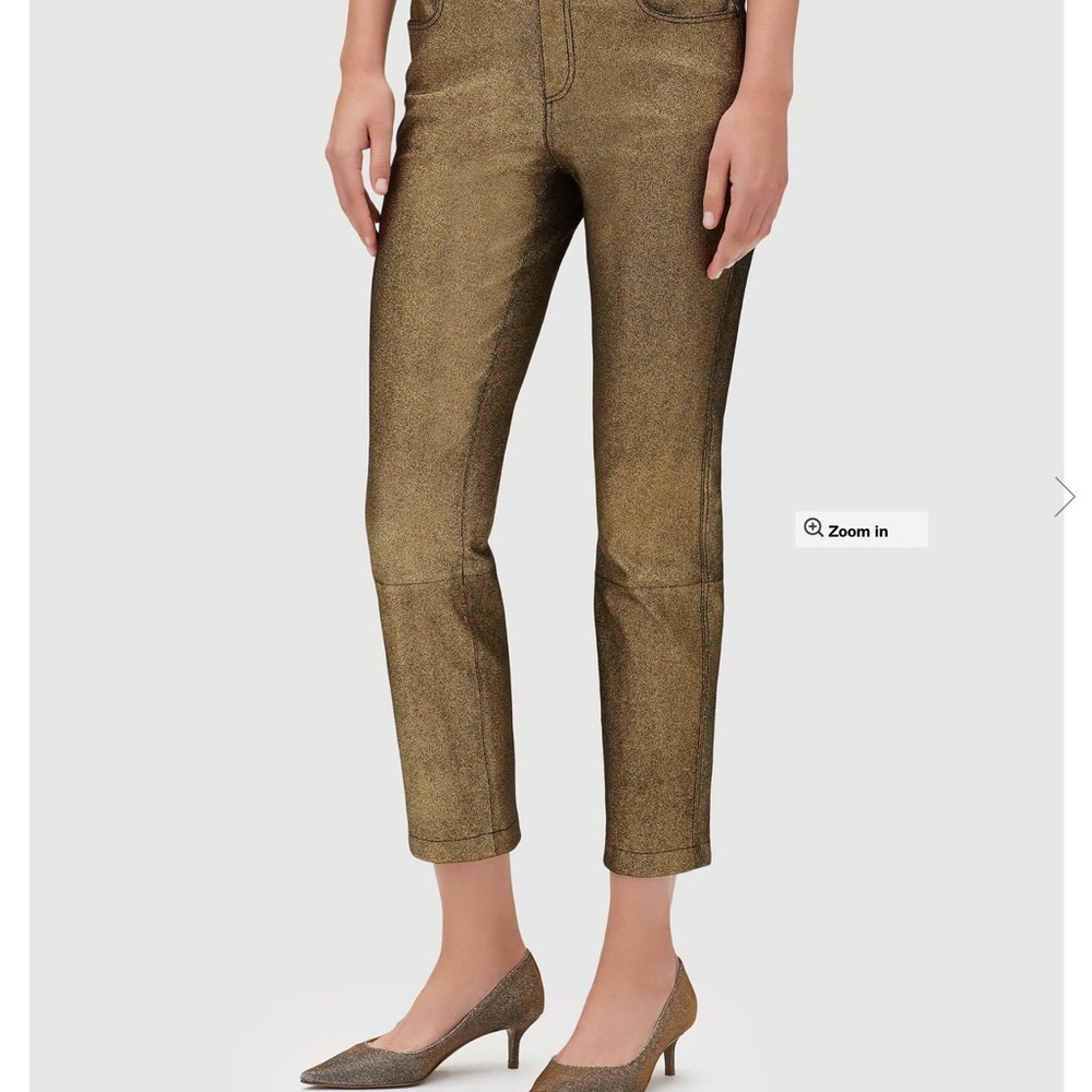 Lafayette 148 New York Leather Cropped Pants NWT Size 12